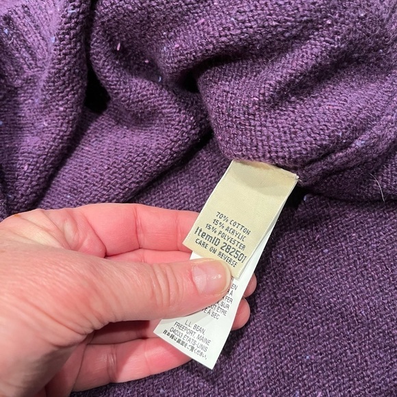 LL Bean Womens L Thick Chunky Speckled purple Knit Turtleneck Sweater vintage - Picture 5 of 6